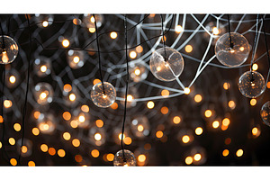 spooky string lights halloween ai, a Holiday Photo by pikepicture