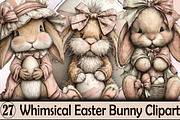Whimsical Easter Bunny Clipart Bundl, an Illustration by SVGArt (Thumbnail 1 of 7)