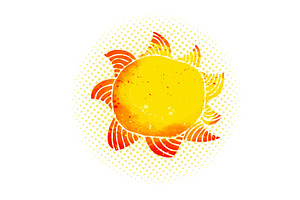hand drawn watercolor sun icon. Not, an Object Illustration by Nenahliadava Design