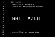 BBT Tazlo - Clean Monospaced Font, a Sans Serif Font by Berrybeau Type (Thumbnail 1 of 6)