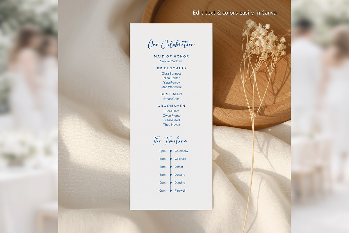 Minimal Wedding Program Canva bd006, a Card Template by TyphoonStudio (Photo 6 of 10)