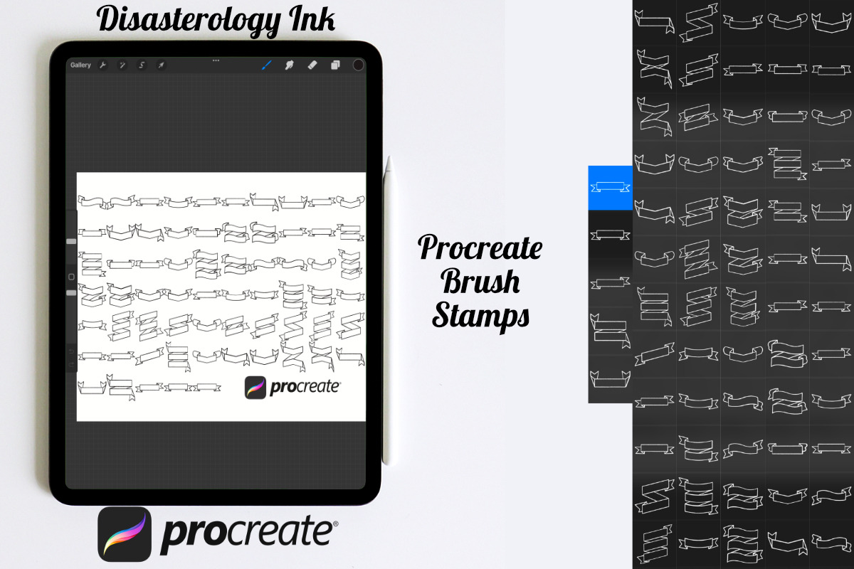 Ribbon Banners Set 5 Procreate Brush, a Brush Add-On by Disasterology Ink (Photo 3 of 10)