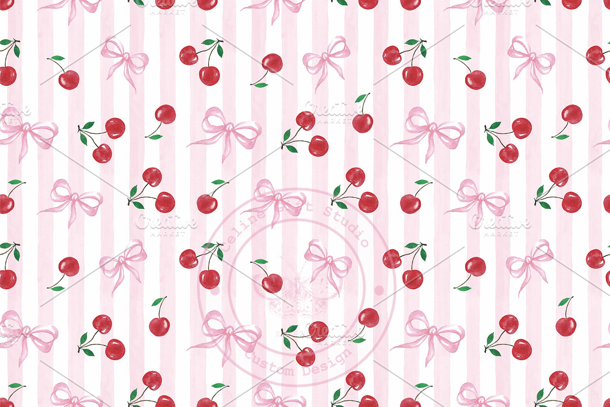 Cherry Gift Bag and Card Set - Pink, an Illustration by Celine Gift Studio (Photo 1 of 3)