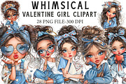 Whimsical Valentine Girl Clipart, an Icon by Libby Wishes (Thumbnail 1 of 7)