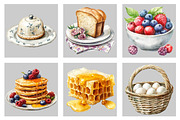 Cottagecore Breakfast Clipart Set PN, an Illustration by Black Bird Studio (Thumbnail 3 of 5)