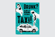 Taxi retro grunge vector poster set., a Transportation Illustration by PoPaShop (Thumbnail 13 of 15)