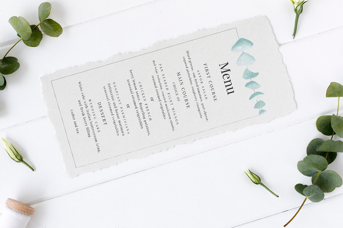 Eucalyptus Wedding Invitation Suite, an Invitation Template by Azka Creative (Photo 5 of 6)
