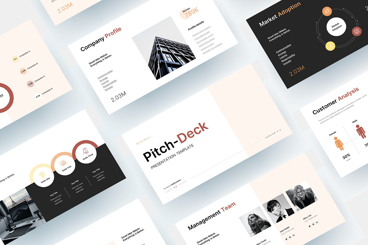 Pitch-Deck Presentation Template, a Templates & Theme by Slide_Genius1 (Photo 2 of 6)