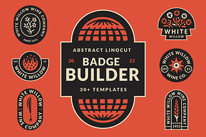 Abstract Linocut Badge Builder