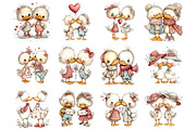 Whimsical Duck Couple Clipart, an Illustration by Craft Nest (Thumbnail 4 of 9)