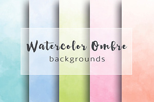 Colored Ombre Watercolor Backgrounds