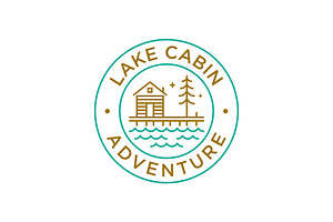 Vintage Retro Lake Cabin Logo, a Branding & Logo Template by Buqancreative