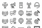 Podcast Streaming Outline Icons, an Outline Icon by adenpinkstore (Thumbnail 4 of 5)