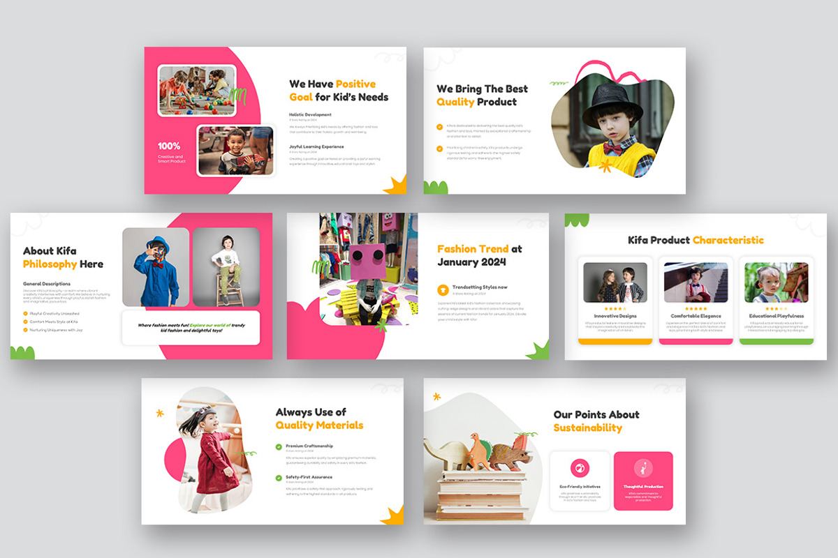 Kifa Kid Fashion & Toys Powerpoint, a Presentation Template by kerismaker (Photo 4 of 10)