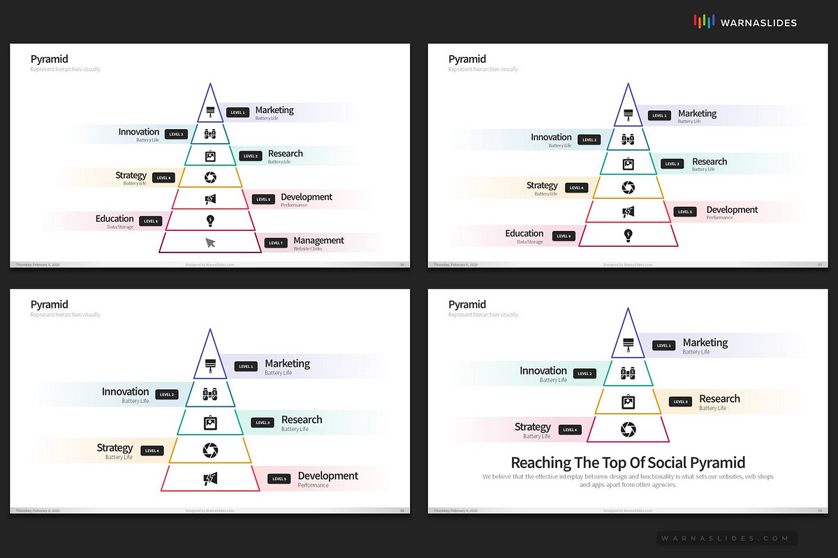 Pyramid Diagram PowerPoint Templates, a Presentation Template by Warna Works (Photo 12 of 23)