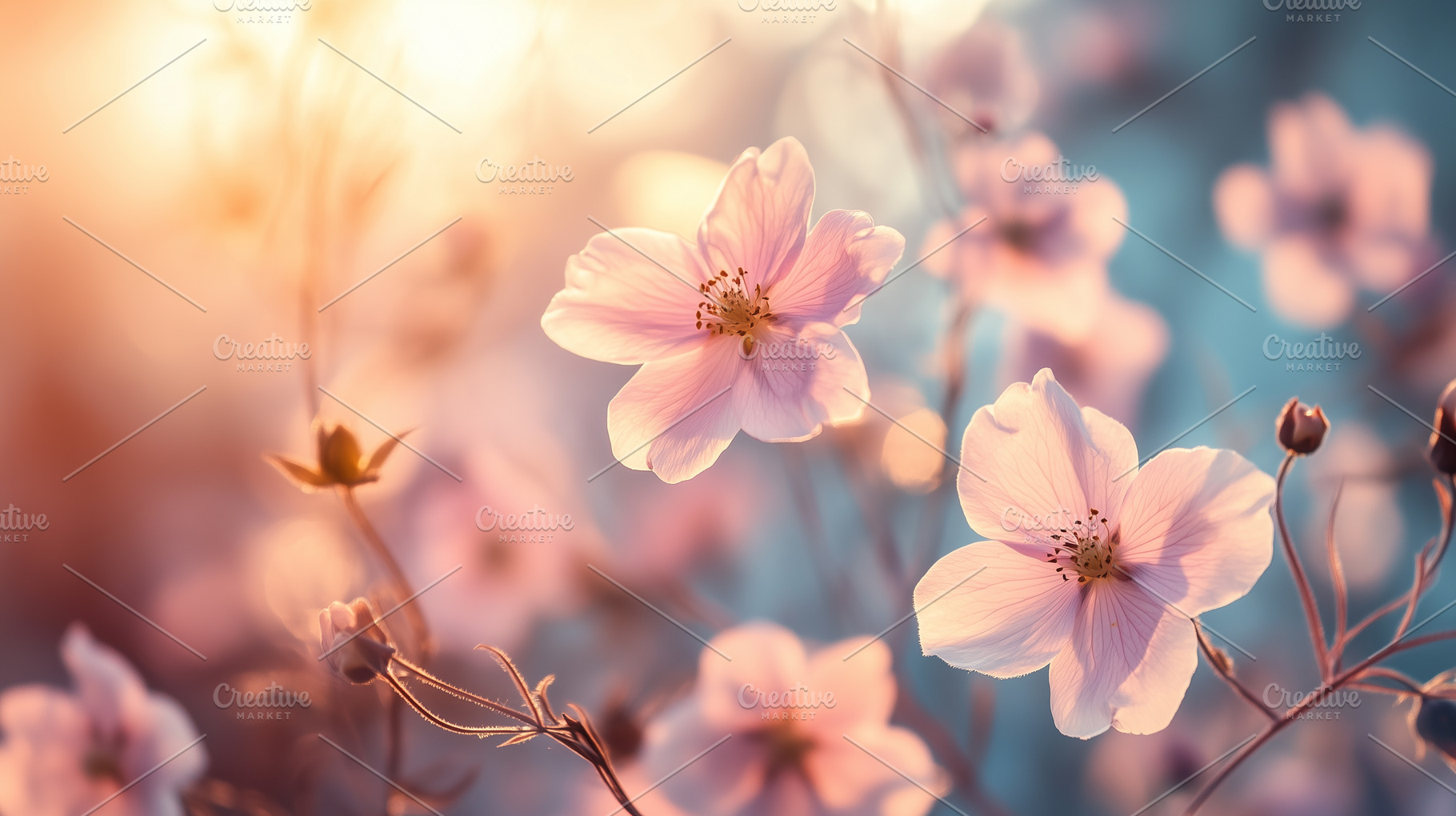 Delicate pink blossoms and flower, a Nature Photo by MistyDay