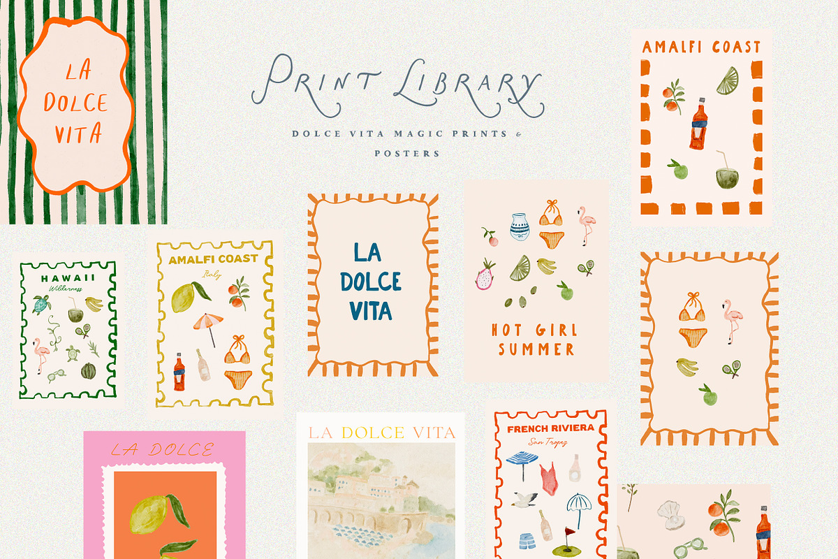 Whimsy Dolce Vita Watercolor Frames, an Object Graphic by Laras Wonderland (Photo 7 of 14)