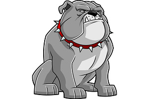 Grumpy Gray Bulldog, an Illustration by HitToon