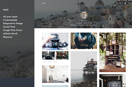 Rain - Grid Tumblr Theme, a Websites & App Template by ajufbox