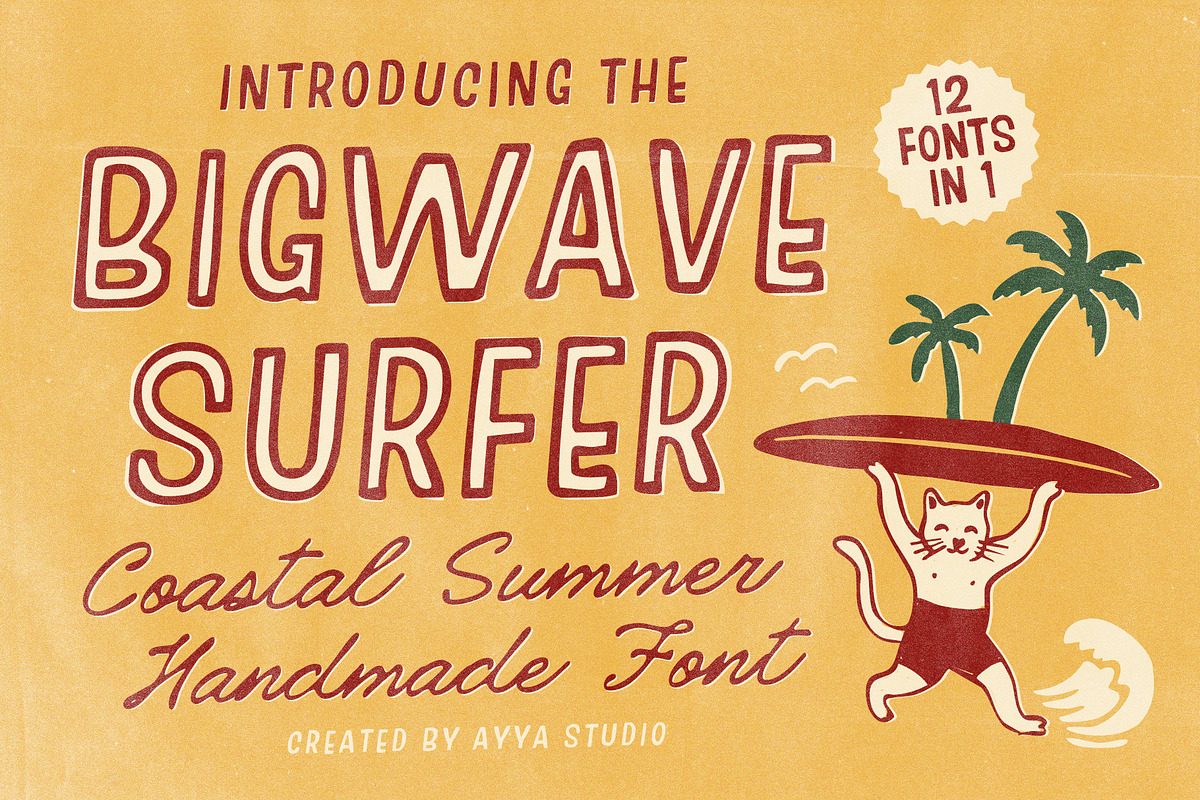 Bigwave Surfer Coastal Island Font, a Handwritten Font by Ayya Studio (Photo 1 of 12)