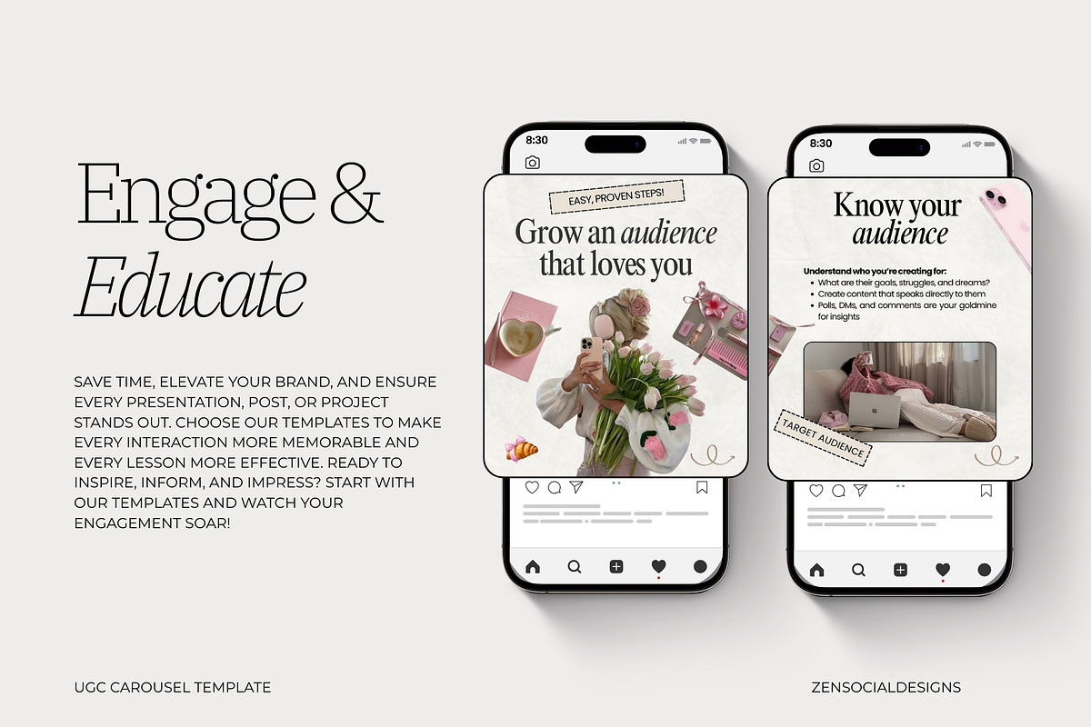 UGC Carousel Instagram Templates, a Social Media Template by ZenSocialDesigns (Photo 8 of 9)