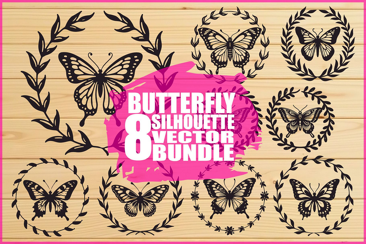 Nature Butterfly Vector Bundle, an Illustration by yasushie (Photo 1 of 9)