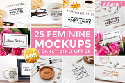 25 Feminine Mockups, a Print Template by My Squared Style (Thumbnail 1 of 4)