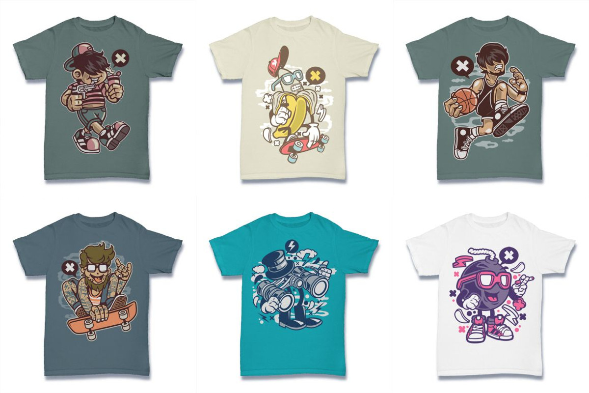 Cartoon Vector Tshirt Design Bundle, an Illustration by roach_graphic (Photo 7 of 22)