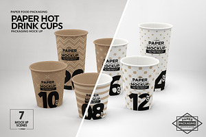 Paper Hot Drink Cups Mockup