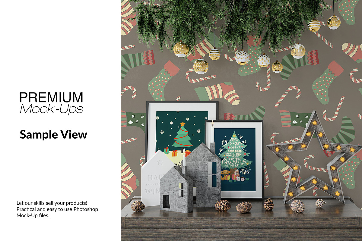 Christmas Frames & Wallpaper Mockups, a Product Mockup by mock-ups (Photo 14 of 16)