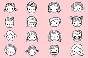 Cute Hand Drawn Faces Clip Art Set, an Education Illustration by Pravokrugulnik (Thumbnail 4 of 4)