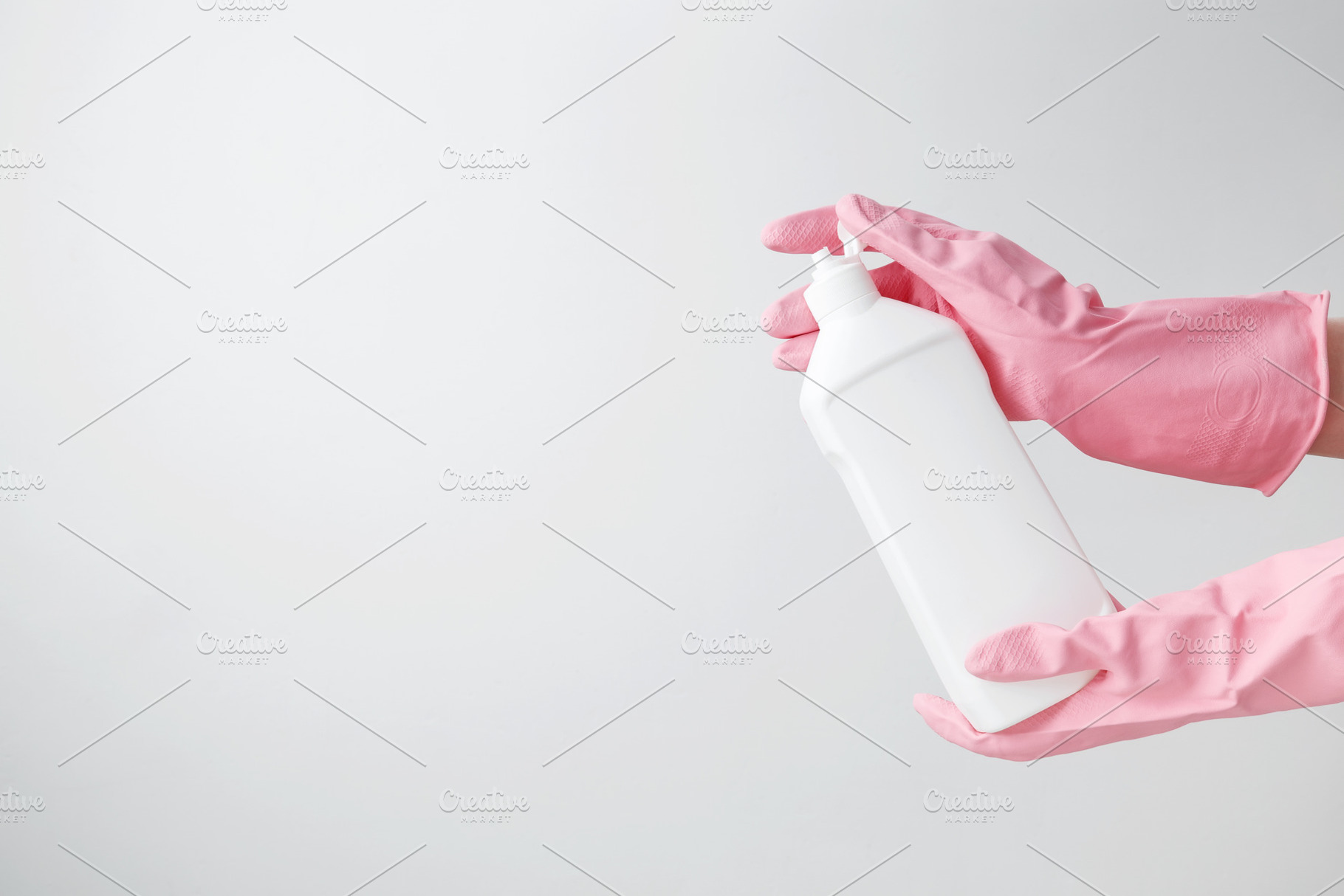 Cleaning supplies branding mockup, ready for a productive and satisfying spring, a Photo by matucha