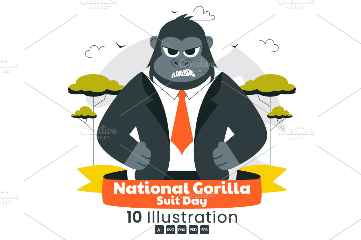10 National Gorilla Suit Day, an Animal Illustration by denayunebgt (Photo 1 of 4)