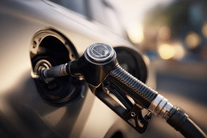 Fuel pump fills car tank at station, a Photo by Beautiful things