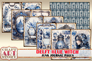 Delft Blue Witch Junk Journal Pages, a Person Illustration by CraftArtStory (Thumbnail 5 of 5)