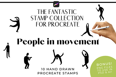 Procreate Brush Stamps - Movement