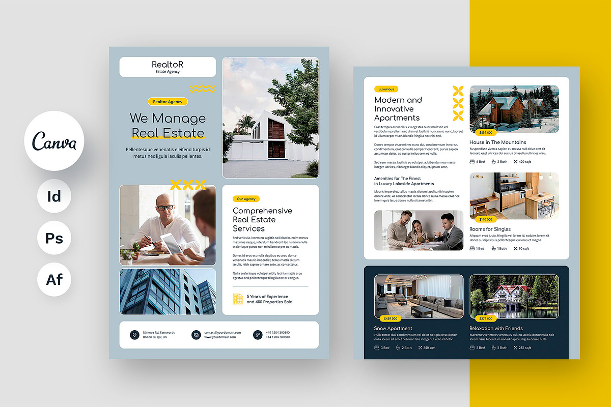 Realtor Estate Agency Flyer Template, a Flyer Template by artbart (Photo 1 of 9)