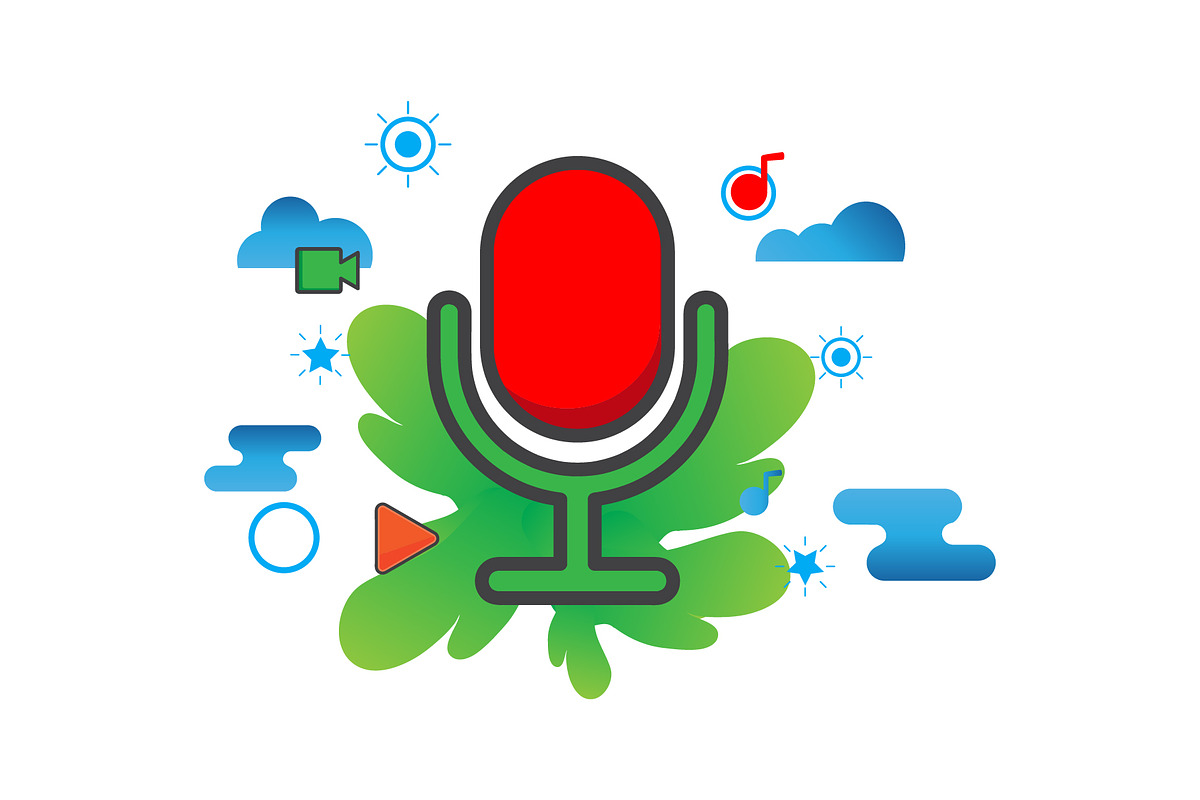 voice recorder illustration., an Illustration by sekitarief
