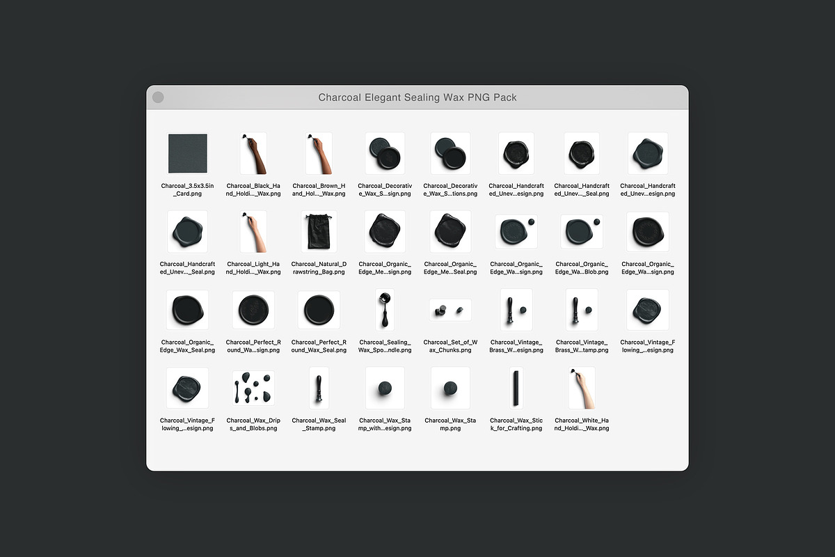 Charcoal Sealing Wax PNG Pack, an Object Graphic by Custom Scene (Photo 3 of 8)