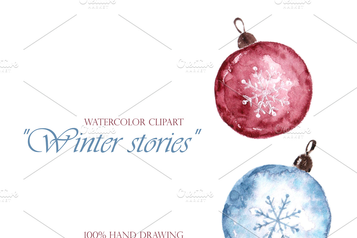 Christmas snowman watercolor clipart, a Seasonal Illustration by SabinaWatercolorArt (Photo 17 of 17)