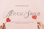 Alice Simon - Valentine Modern Font, a Script Font by Pandeka Studio (Thumbnail 1 of 10)