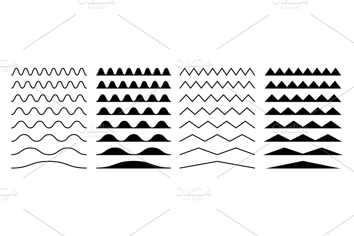 Zigzag borders. Jagged wavy, a Background Graphic by Valerie Bodnar