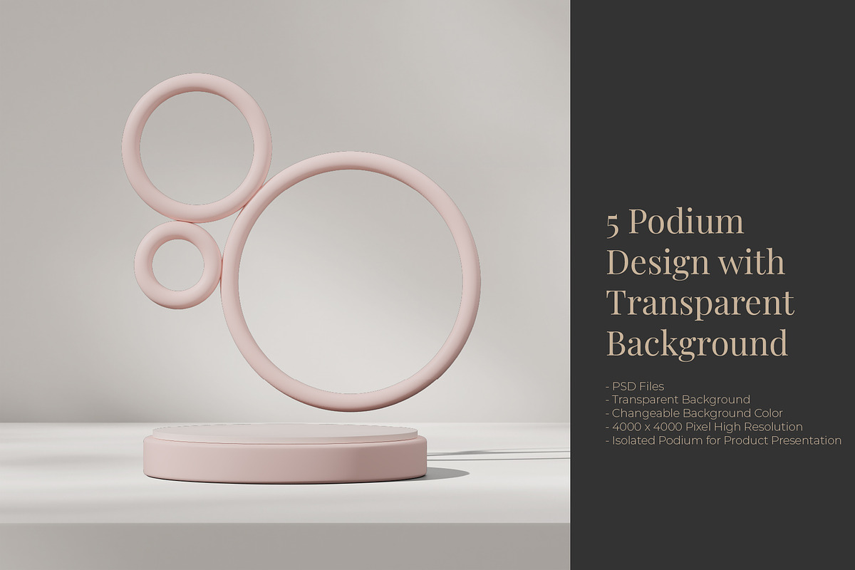 5 Podium with Transparent Background, a Background Graphic by faustudio (Photo 1 of 7)