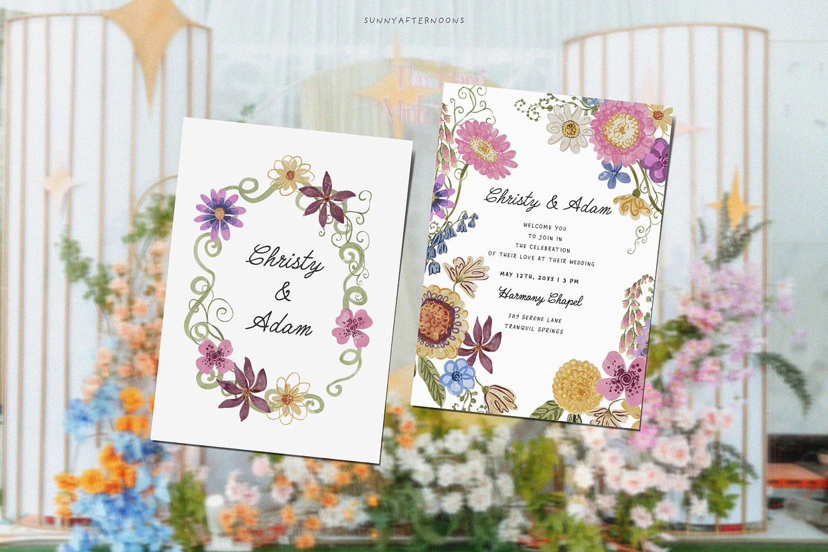 Whimsical Swirly Garden Florals, a Decorative Illustration by SunnyAfternoons (Photo 7 of 17)