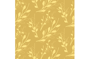 Golden mustard floral seamless, a Texture Illustration by okskukuruza