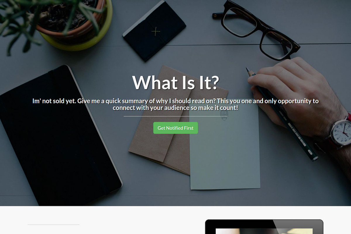 Notify - Landing Page, a Landing Page Template by RocketLanders Templates (Photo 2 of 4)