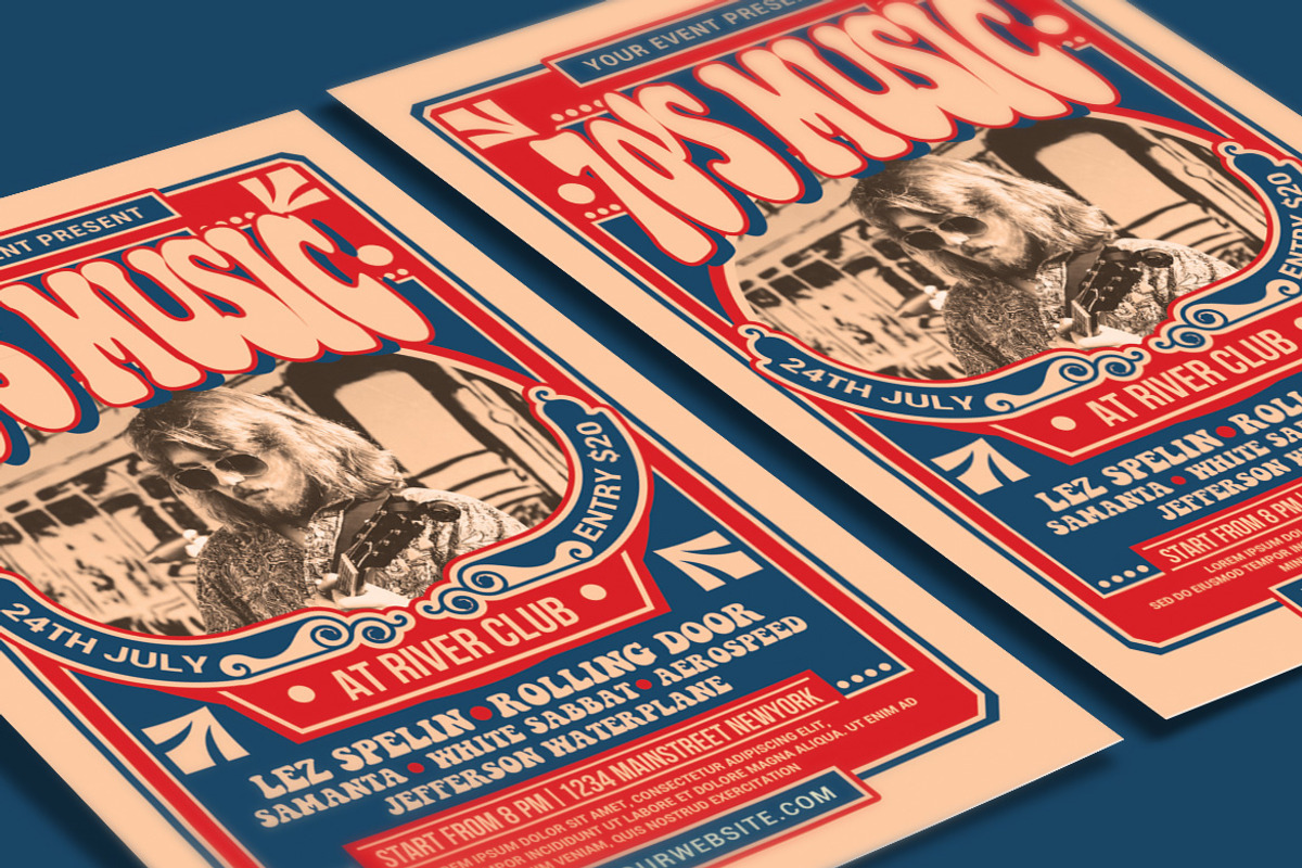 70's Music Event, a Flyer Template by Muhamad Iqbal hidayat (Photo 3 of 4)