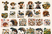 FOLK ART AUSTRALIAN ANIMALS CLIPART, an Animal Illustration by Daring Digies (Thumbnail 7 of 10)