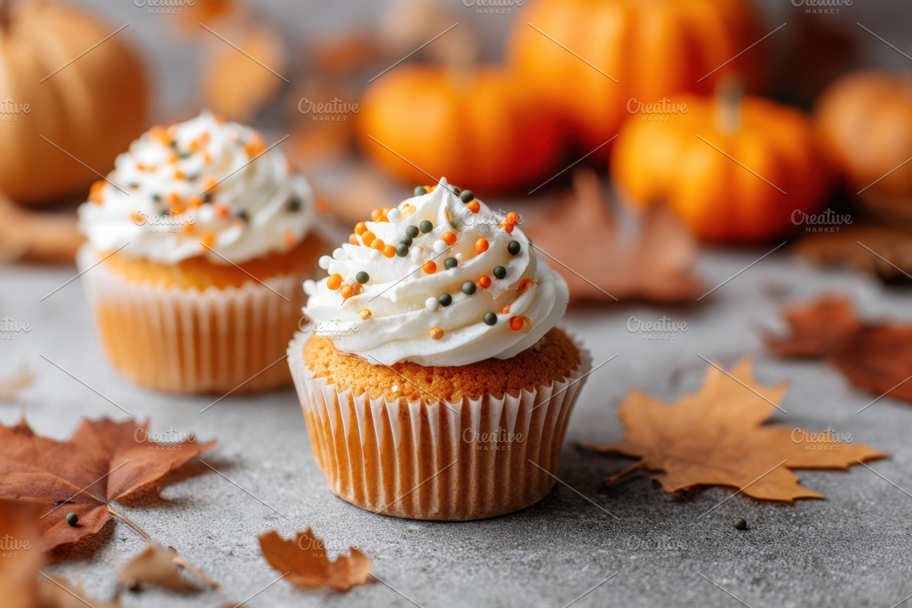 Festive cupcakes decorated for halloween holiday, a Food & Drink Photo by AlyaAnd