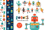 ROBOTS. Characters and patterns, a Technology Illustration by Anna Guz's Store (Thumbnail 1 of 3)